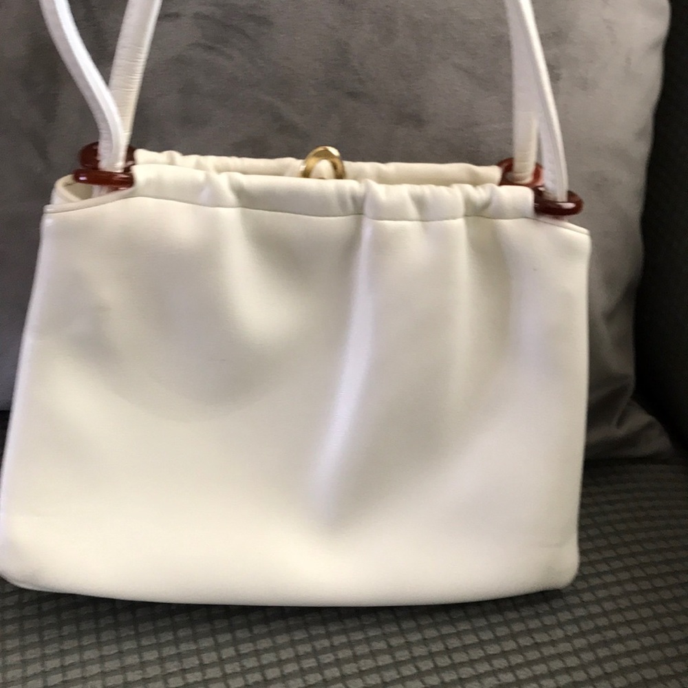 Elegant White Clutch with Wristlet